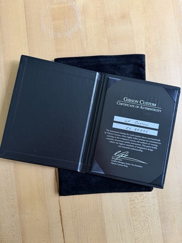 Gibson custom shop coa - gibson, nero